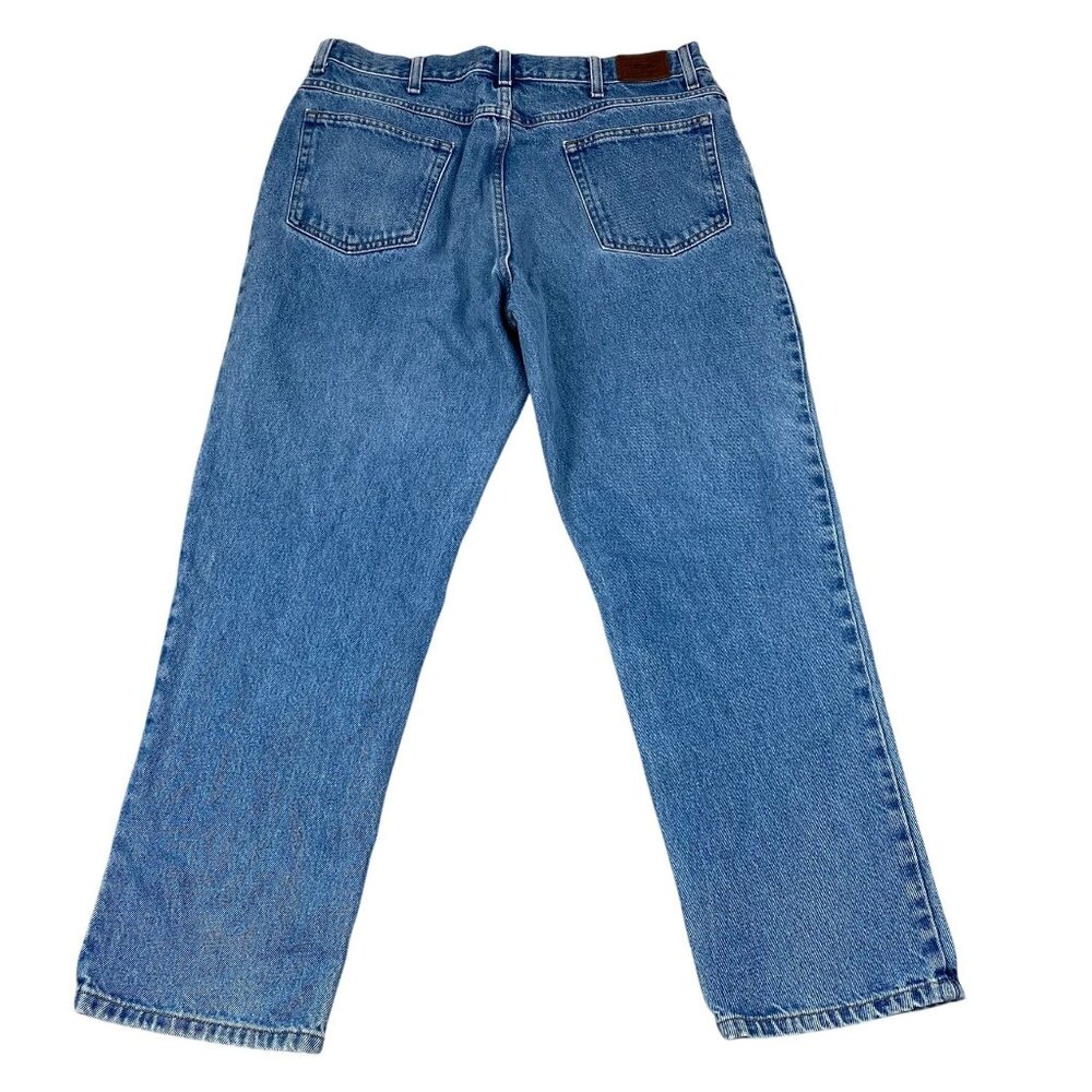 L.L. Bean Men's Jeans 36x29 100% Cotton Natural Fit Straight Leg Blue Denim - Picture 2 of 13